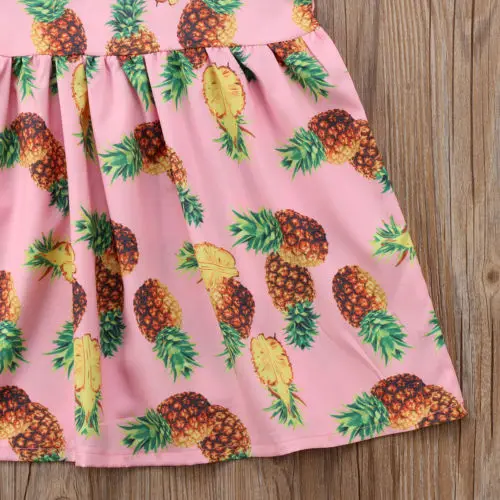 Toddler Girls Summer Pineapple Princess Dress Kids Baby Party Wedding Sleeveless Dresses | Детская одежда и обувь