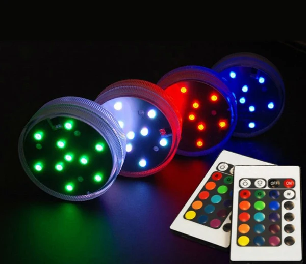 

2015 Real free Shipping 4pcs/pack 2.8inch Super Bright Led Light, Wedding Decor Centerpiece Rgb Multi Color Remote Control Bulbs