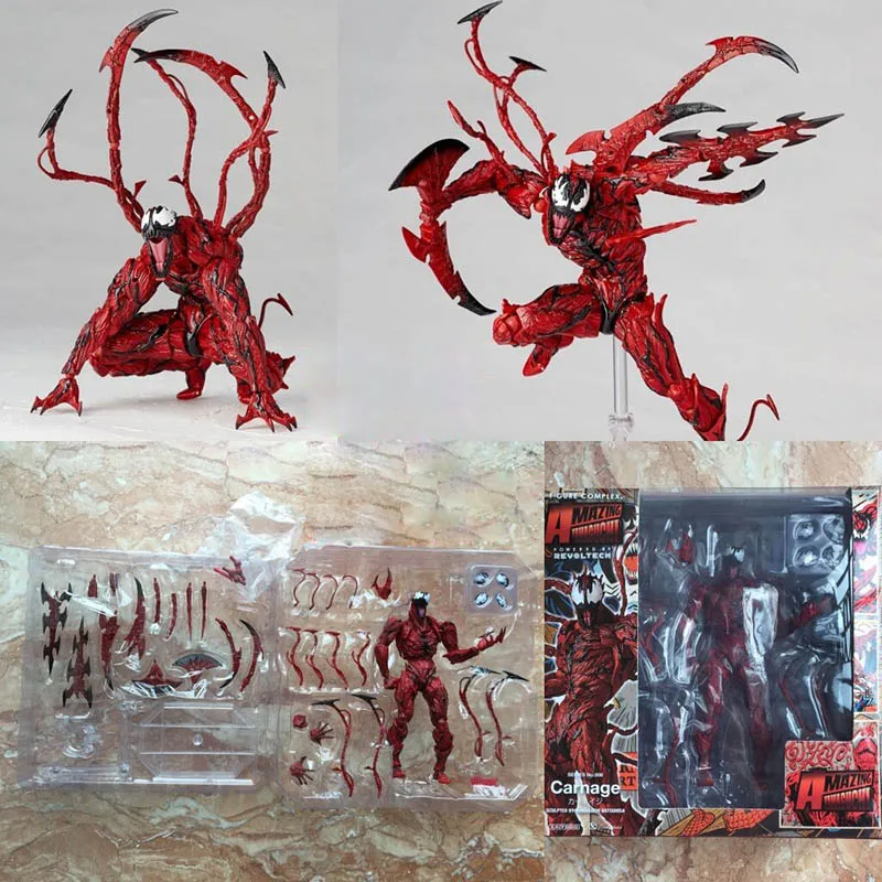 Revoltech Yamaguchi Удивительный Человек-паук резня Веном фигурка модель игрушка кукла подарок