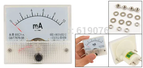 

85C1-A DC 0-10mA Range Current Measuring Vertical Analog Meter Amperemeter Gauge