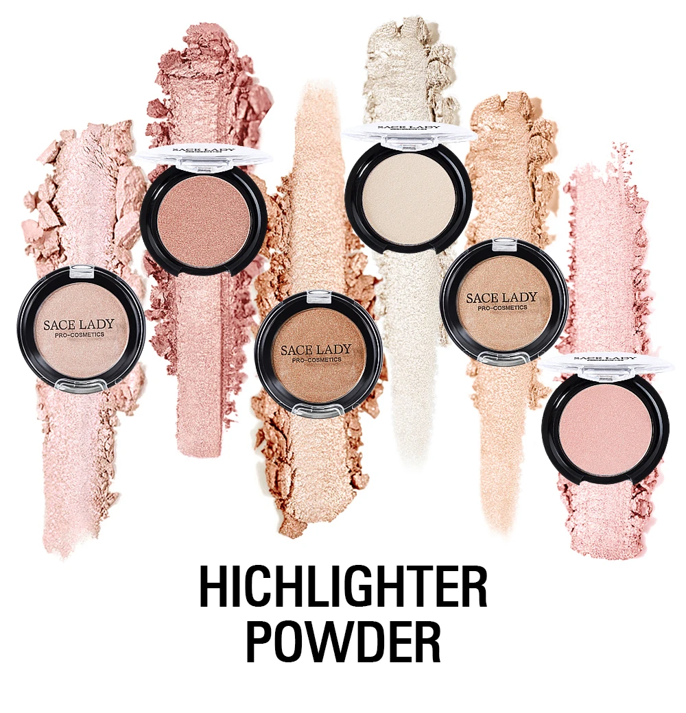 SACE LADY пудра 6 цветов для лица Iluminator макияж Профессиональная блестящая Палетка для макияжа светящийся набор бронзовая косметика