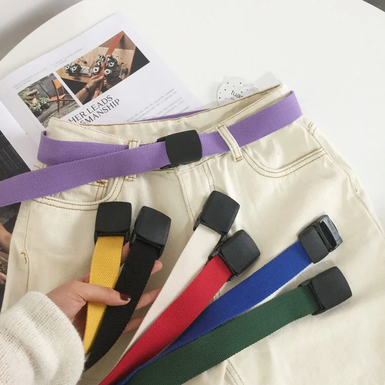 120 см Харадзюку Универсальный Длинный холщовый ремень без железа женский простой