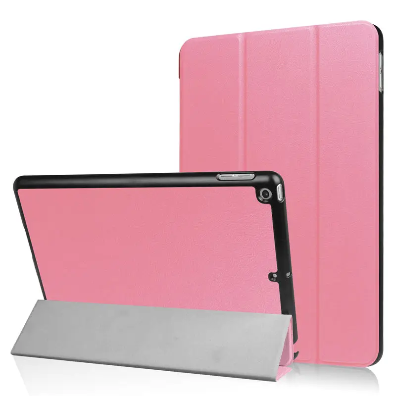pink Планшет ультра тонкий 3 раза флип чехол для iPad 9,7 Магнетическое умное покрытие чехол для iPad 9,7 A1822 A1893 A1954+ Защитная пленка на экран+ подставка для ручек - Цвет: pink