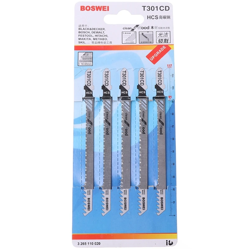 5 шт. T301CD HCS 116 мм Т-хвостовик джиг пилы для очистки древесины быстрой резки Mar28 |