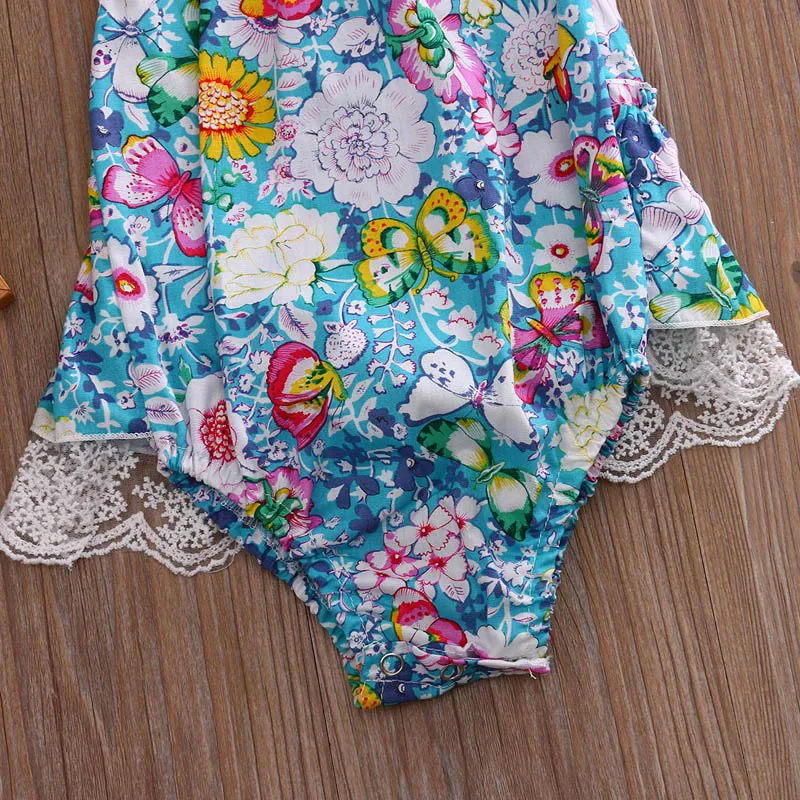 Лето 2017 г. новорожденных Милая одежда для малышей с принтом девочек О-образный