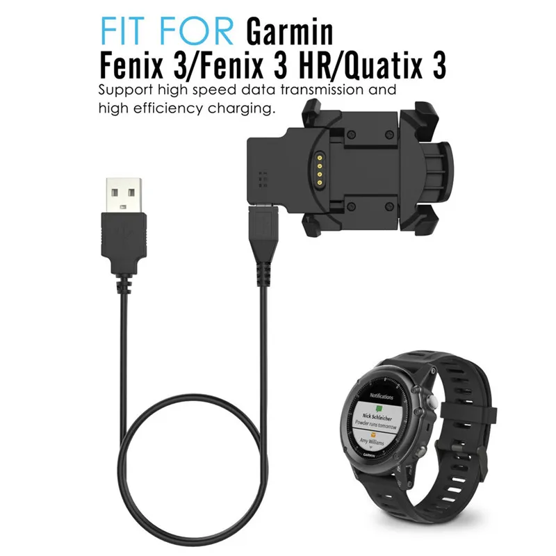 

Smartwatch Charger for Garmin Fenix 3 Charging Dock Cradle + USB Data Sync Charge Cable for Garmin Fenix 3 HR/Fenix3/Quatix 3