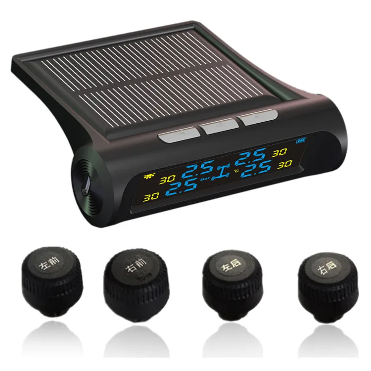 TY001 Умный автомобиль TPMS система контроля давления в шинах Солнечная энергия зарядка цифровой ЖК-дисплей Автоматическая охранная сигнализация s - Тип: TY001