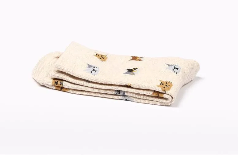 OLN 36 46 хлопковые носки для женщин милые с животными корейские котом Chaussette Femme 5 пар