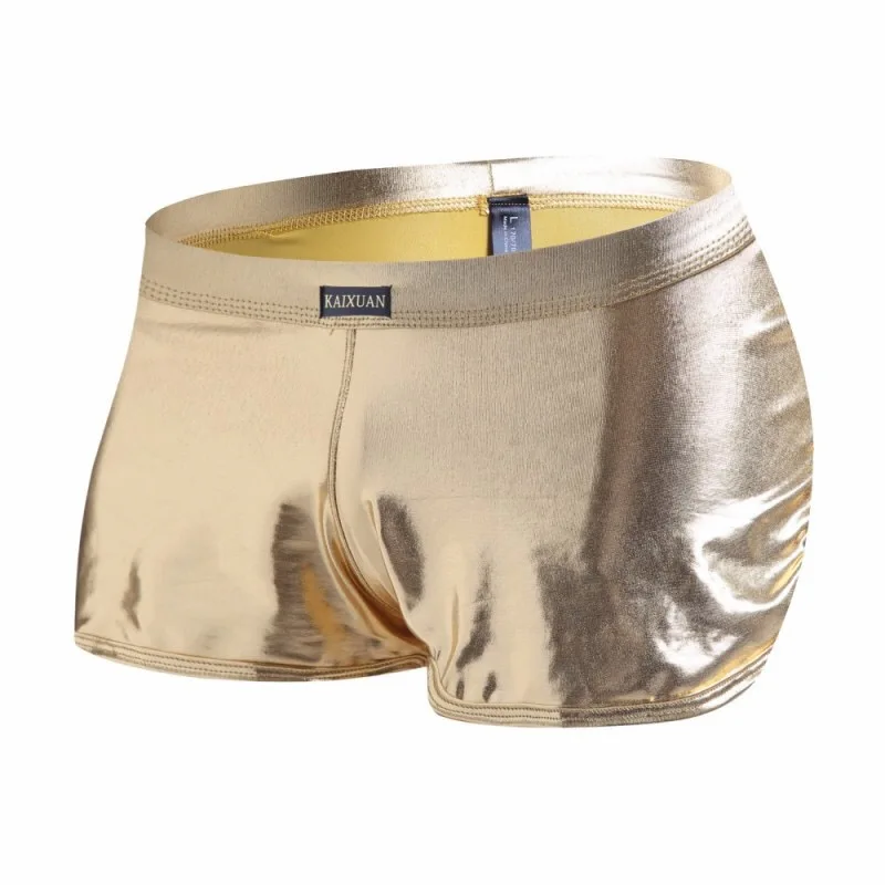 Men's Fashion Comfortable Faux Leather Underwear Sexy Boxer Shorts | Мужская одежда