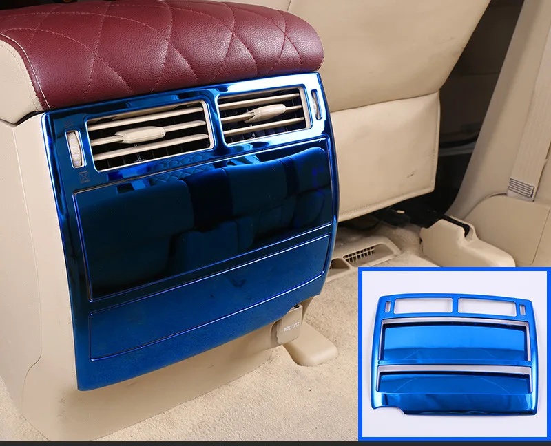 blue 3pcs Автомобильный задний выхлоп воздушный колпак отделка салона подлокотник рамка заднего сиденья противоскользящая Крышка для toyota land cruiser lc200 2012 - Цвет: blue 3pcs