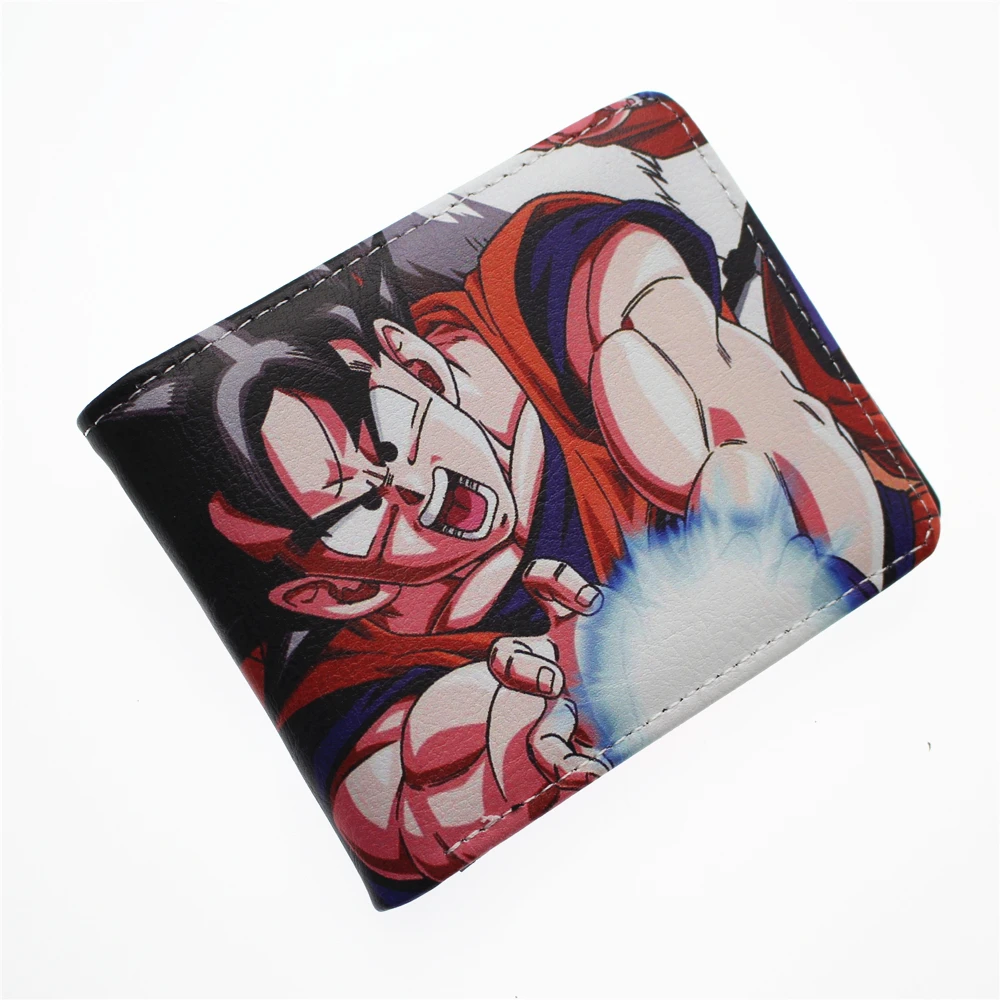 Аниме Dragon Ball и super Goku Роши короткий бумажник для маленьких мальчиков и девочек Для Мужчин's Кошелек двойного сложения держатель для карт слойная кожа мультфильм печати кнопка кошелек