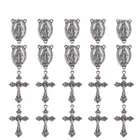 Pandahall религиозный Розарий крест центр крест ожерелье Ссылка Шарм Подвески для DIY ювелирных изделий