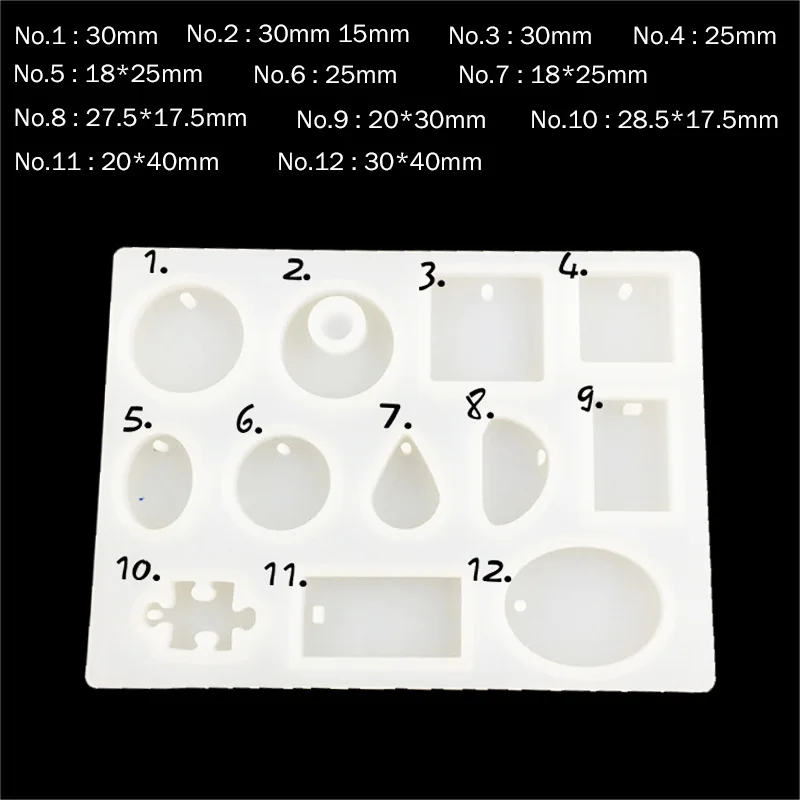 12 видов конструкций прозрачные силиконовые формы ожерелье кулон УФ Смола для