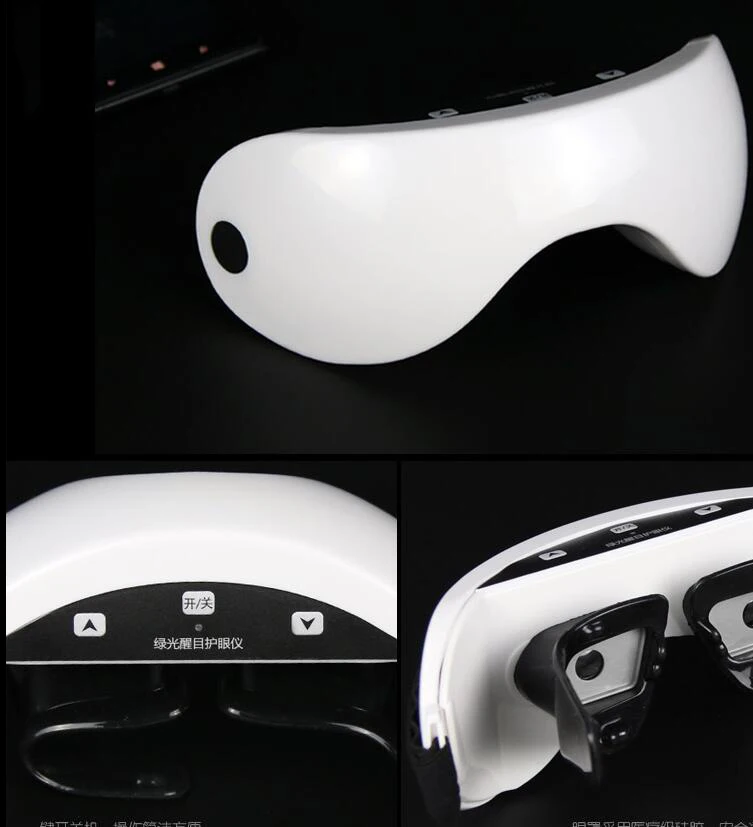 Беспроводной 3D перезаряжаемый зеленый светильник прибор для улучшения кожи вокруг глаз восстановление зрения глаз Массажер ребенок близорукость лечение очки для массажа глаз