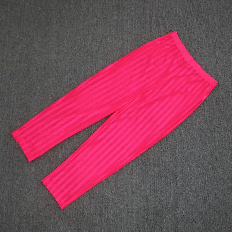 neon pink Узкие брюки для женщин, летние, высокая талия, эластичные, обтягивающие, бегуны, сетка, прозрачные Спортивные штаны, длина по щиколотку, женские, черные, пляжные - Цвет: neon pink
