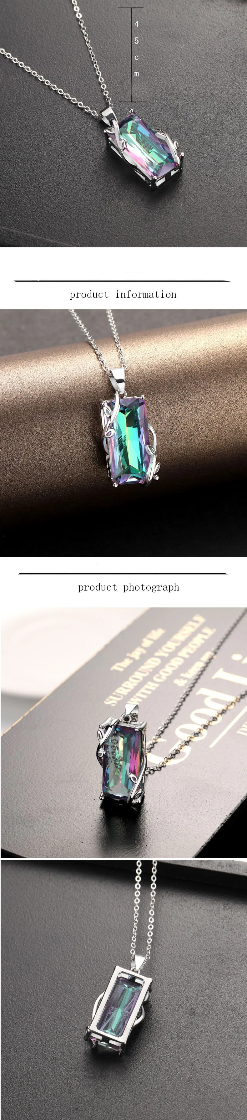 Популярный кулон семь радужных цветов из турмалина Нежный в европейском и