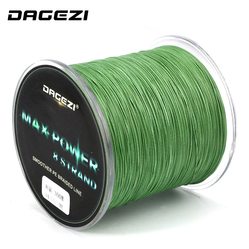 Плетеная рыболовная леска DAGEZI 8 нитей 300 м сверхпрочная гладкая из 100% ПЭ плетеная