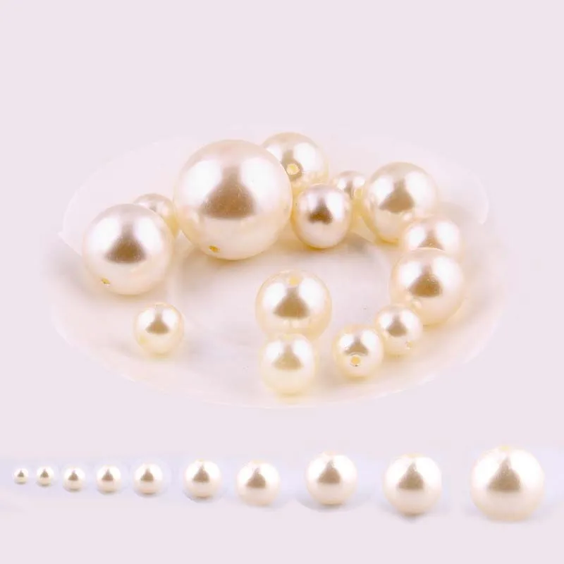 Белый/бежевый/микс бусины из искусственного жемчуга ABS 6/8/10/12/14/16/18/20/25/30 ювелирное