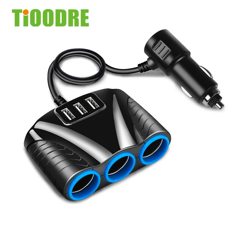 USB разветвитель TiOODRE для смартфона 3 порта 1 А 12 24 В|Зажигалка| |