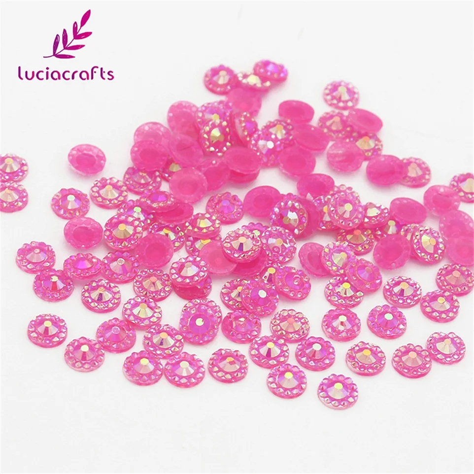 Lucia crafts 144 шт/288 шт 5 мм варианты нескольких цветов блеск Подсолнух смолы дрель плоская задняя часть шарика украшения G0209