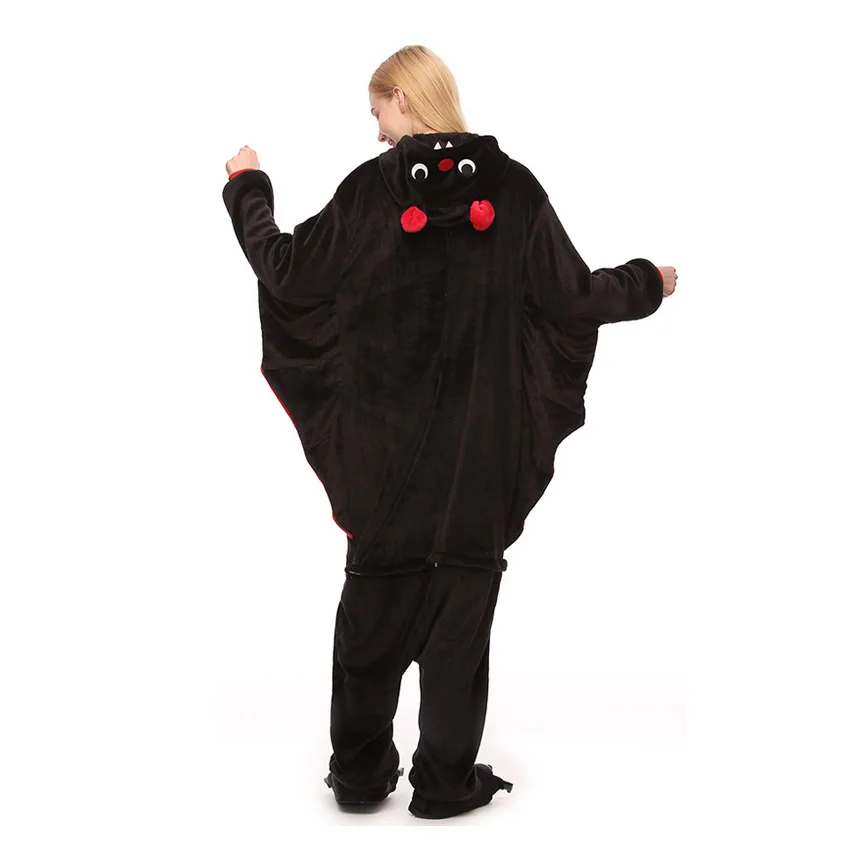 Bat унисекс с капюшоном Косплэй Onesie для Для женщин взрослых кигуруми зимняя Пижама
