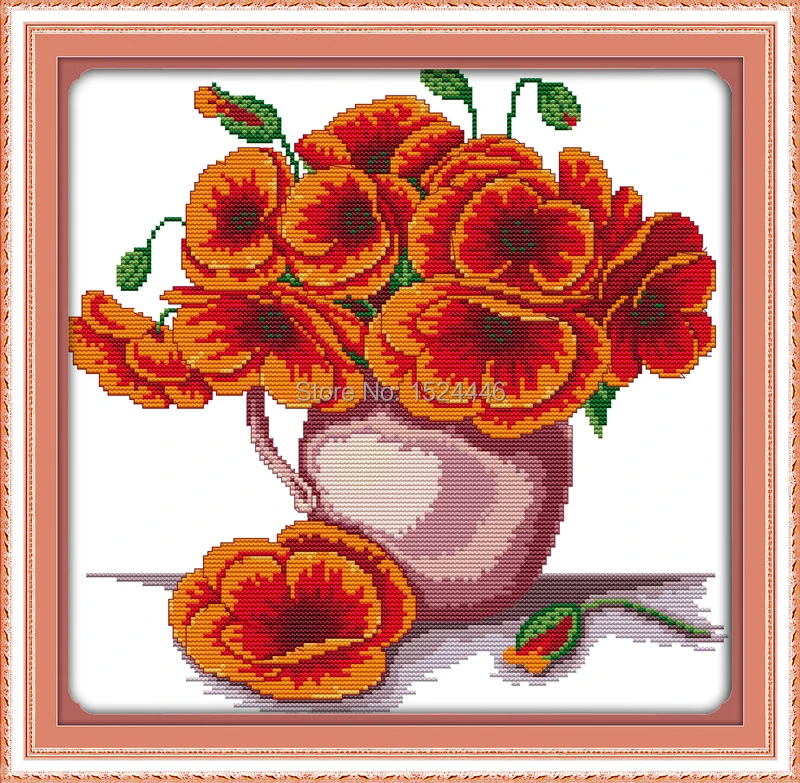 Beautiful Colorful flowers Pattern printed on the fabric DMC 11CT 14CT Cross Stitch kits needlework Sets DIY crafts embroidery | Дом и сад