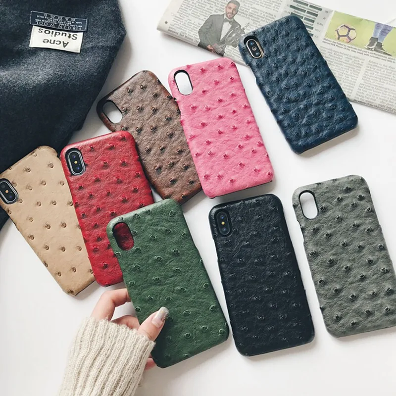Чехол Ostrich из искусственной кожи для iphone 12 Pro Max Mini 11 11Pro XS XR 6 6S 8 plus 7 8|Бамперы| |