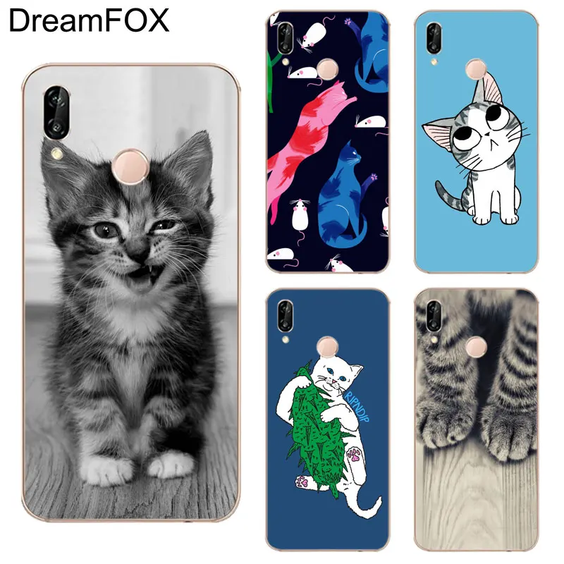 DREAMFOX K217 полосатый котенок Ноги Мягкие TPU силиконовый чехол для huawei Honor 6A 6C 7X9 10 P20 lite