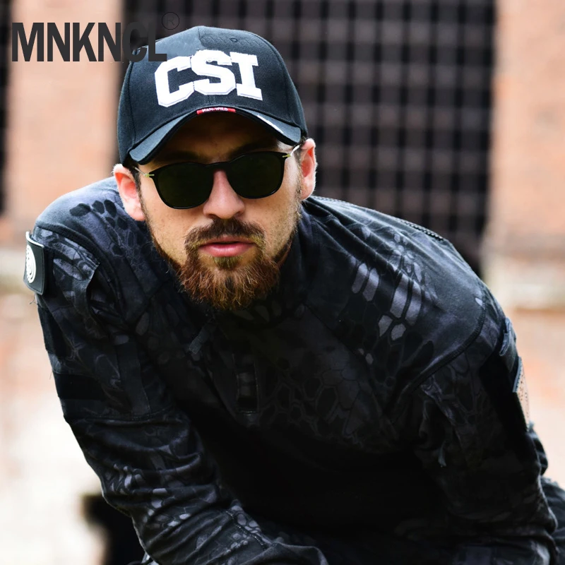 MNKNCL высокое качество хлопчатобумажные вышитые буквы CSI бейсболка черная