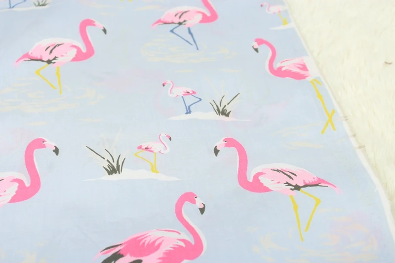 Хлопчатобумажная ткань с принтом фламинго 50x140 см|printed tissue|telas diycotton fabric |