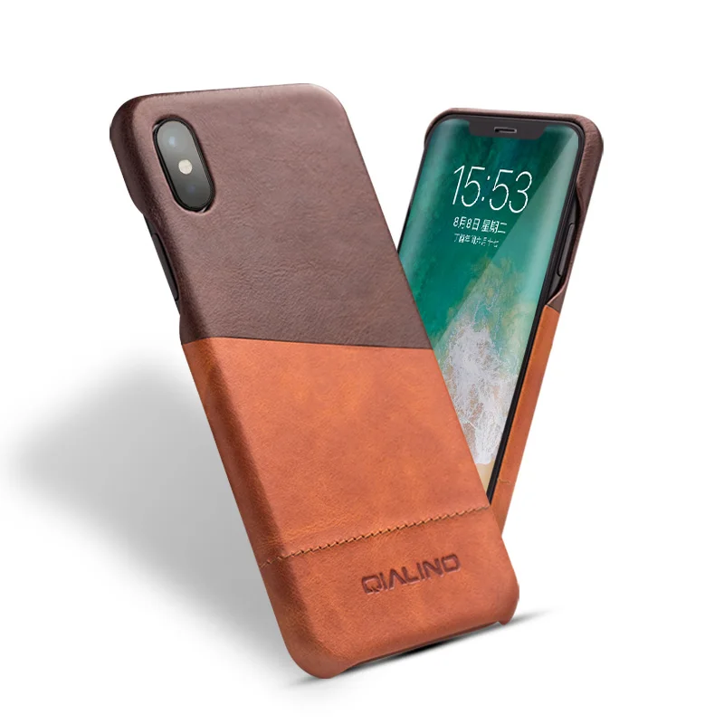 Чехол QIALINO из натуральной кожи для iPhone X модный роскошный Ультратонкий чистый
