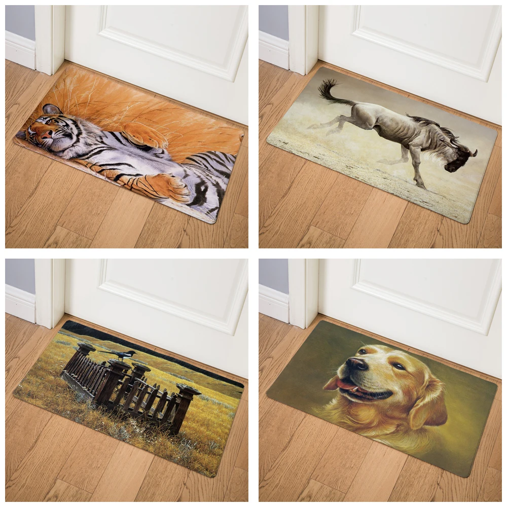 Pet Dog ПВХ кожаные коврики 46*76 см водонепроницаемые кухонные Нескользящие