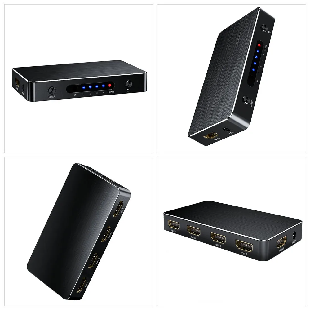 Aikexin HDMI Splitter 4x1 HDMI коммутатора 2,0 коммутатор 4 в 1 выход HDMI 2,0 4 K x 2 K/60 Гц HDCP 2,2 HDR для xbox 360 PS3 PS4 умный HDTV
