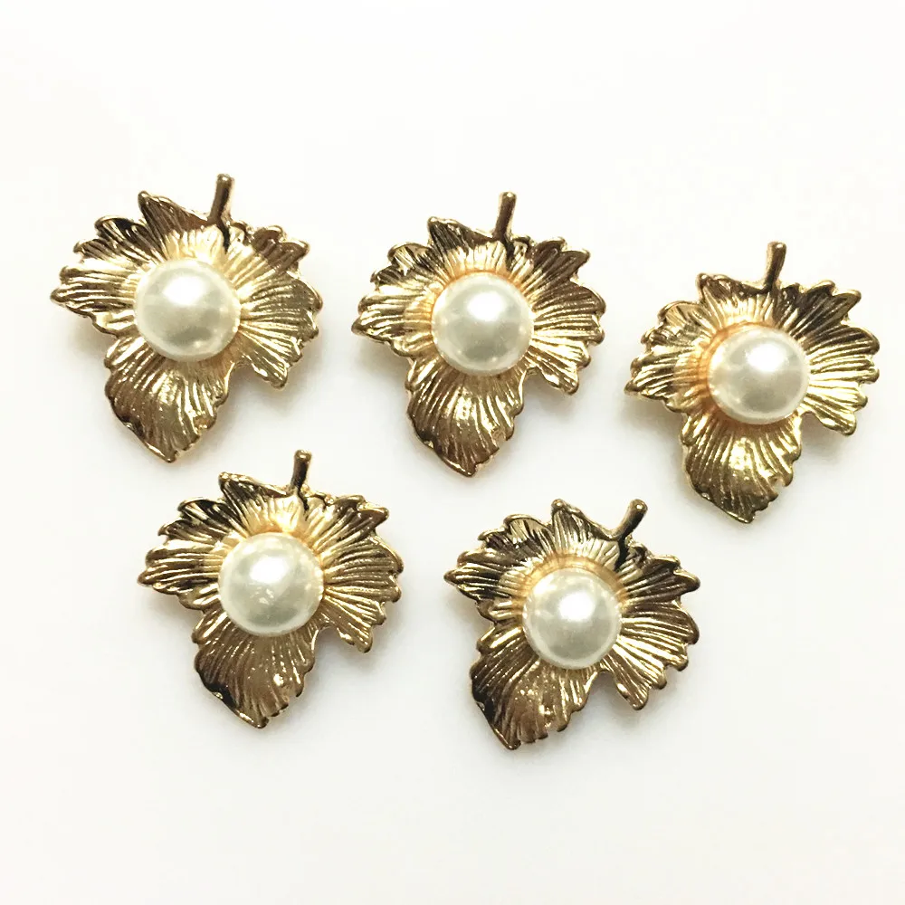 Жемчужные пуговицы CJSIR с Кленовым листом декоративные аксессуары сделай сам