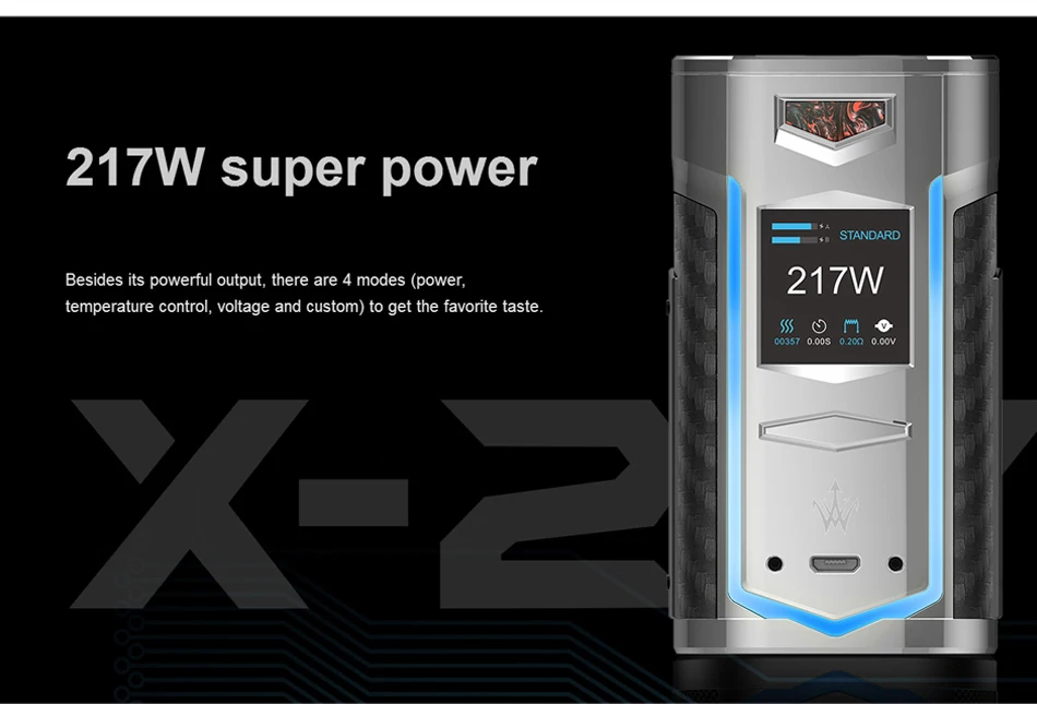 Горячая VOOPOO X217 коробка мод 217 Вт TC мод электронная сигарета Vape ген. Вентилятор чип TFT ips HD экран Fit Uwell Crown 4 Tank
