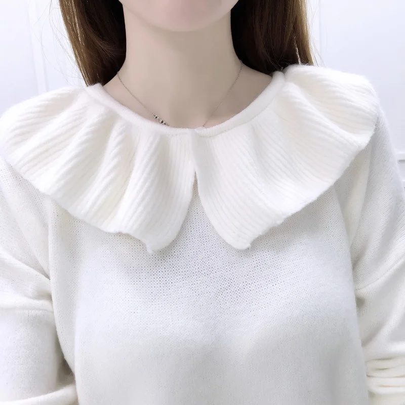 Женский комплект из двух предметов с кукольным воротником трикотажная юбка