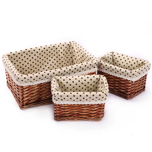 1 Set Маленькие и большие плетеные корзины и корзины для хранения zakka прямоугольные контейнеры и ящики Органайзер коробка cesto de roupa suja panier - Цвет: 1 Set