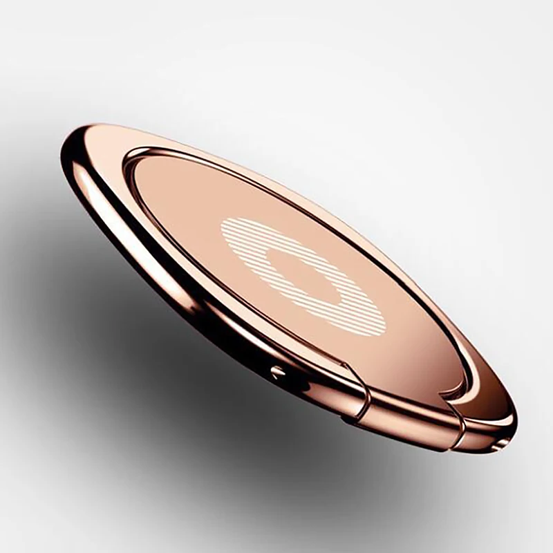 RoseGold Держатель для мобильного телефона Подставка 360 градусов палец кольцо держатель для iPhone 7 6 s X 8 XS Max подставка подходит для магнитного автомобильного телефона держатель - Цвет: RoseGold