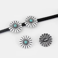 10pcs sun flower slider spacer for 5mm round leather cord bracelet necklace jewelry making findings accessories