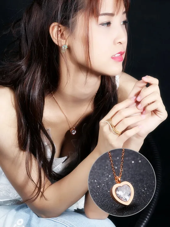 Blingbling ожерелье с кристаллами I Love You ожерелья кулоном для влюбленных сердце в