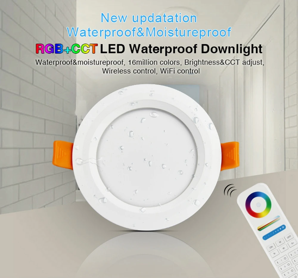 Milight FUT063 6 Вт RGB + CCT светодиодный водонепроницаемый светильник цветовая