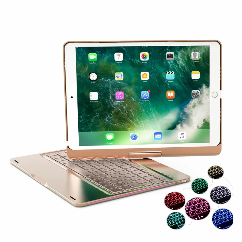 Роскошный чехол для клавиатуры iPad Pro 10 5 Smart Case 360 градусов вращение 7 цветов