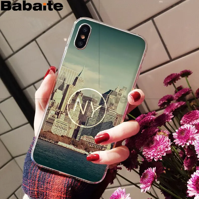 Babaite NYC Нью-Йорк городской пейзаж черный мягкий чехол для телефона Apple iPhone 8 7 6 6S Plus X XS MAX 5 5S SE XR Чехлы для мобильных телефонов