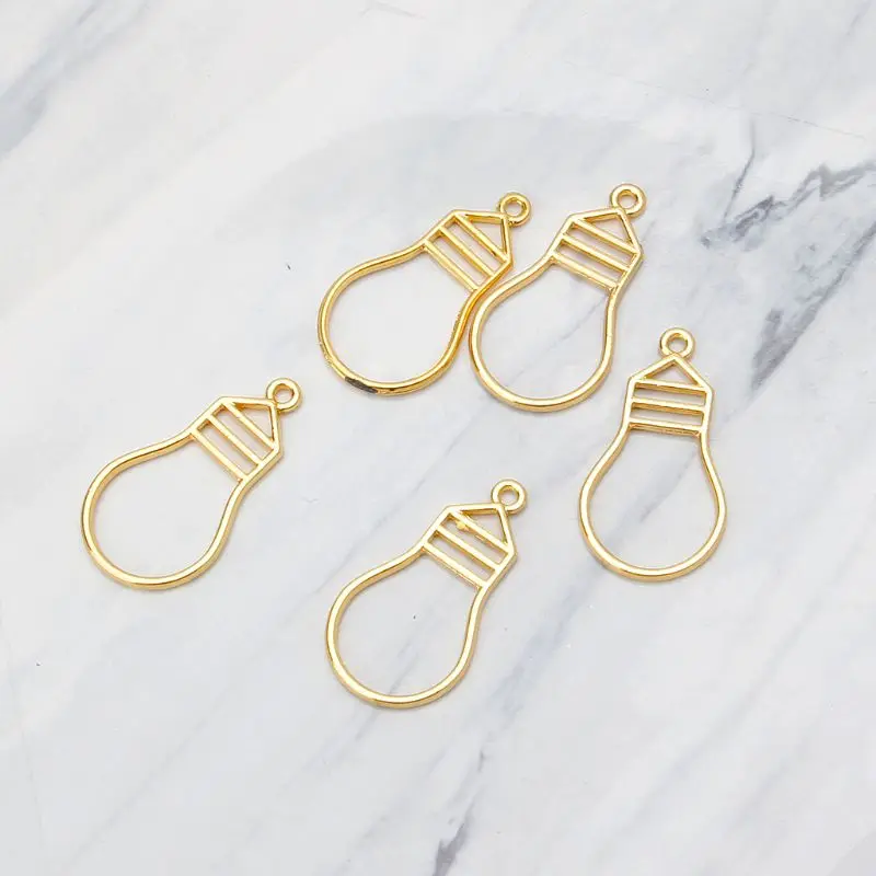 5 шт. Золотая лампочка из смолы пустая рамка Подвеска Установка в открытую рамку