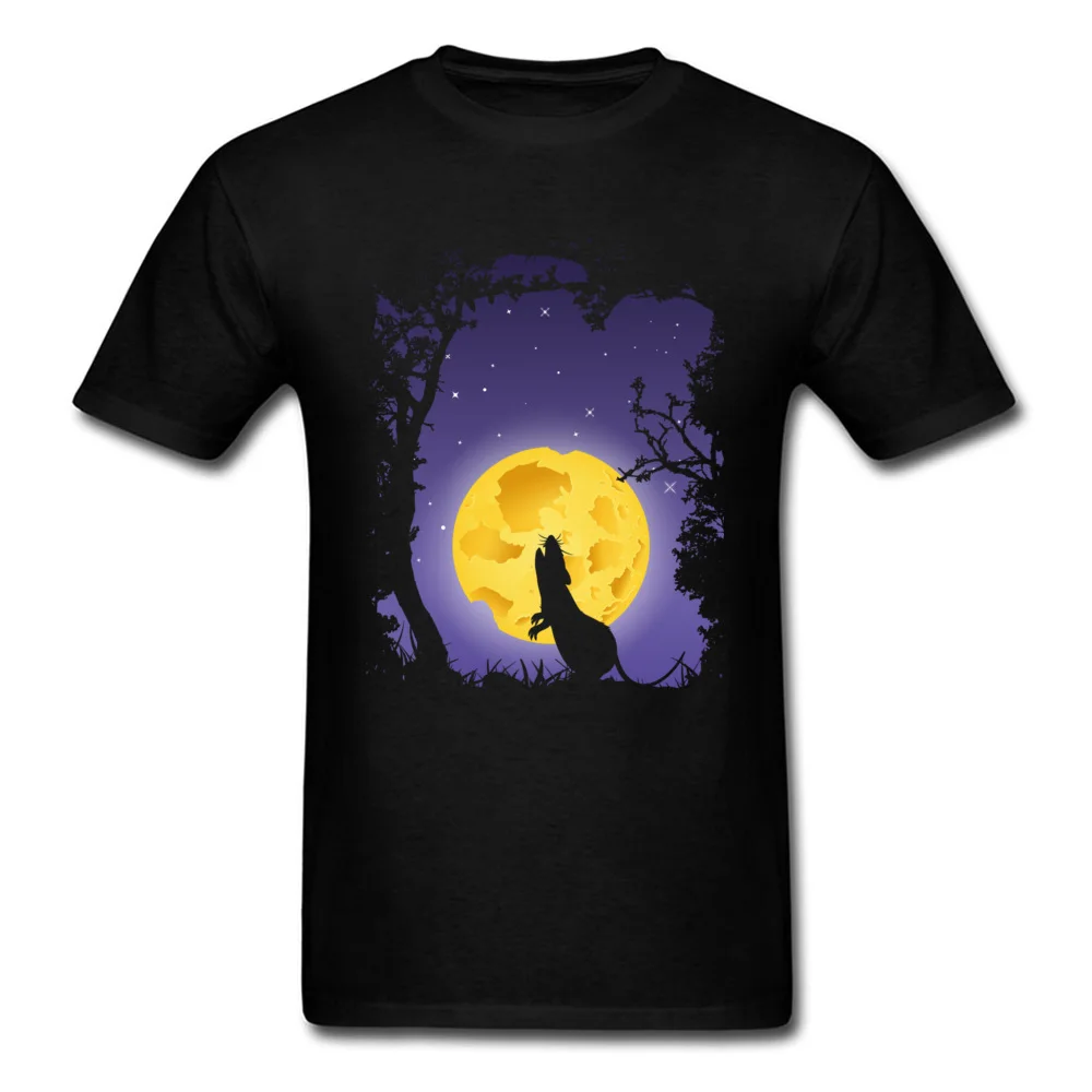Креативный дизайн футболка с принтом чизли Мун воя мышь Мужская черная коротким