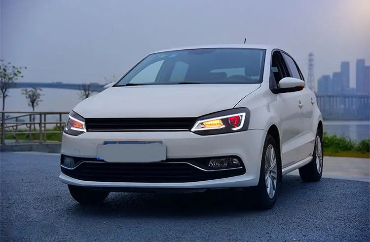 Автомобильный стиль светодиодный фары для VW Polo 2011- для VW Polo фара Объектив двойной луч H7 Ксеноновые Биксеноновые линзы