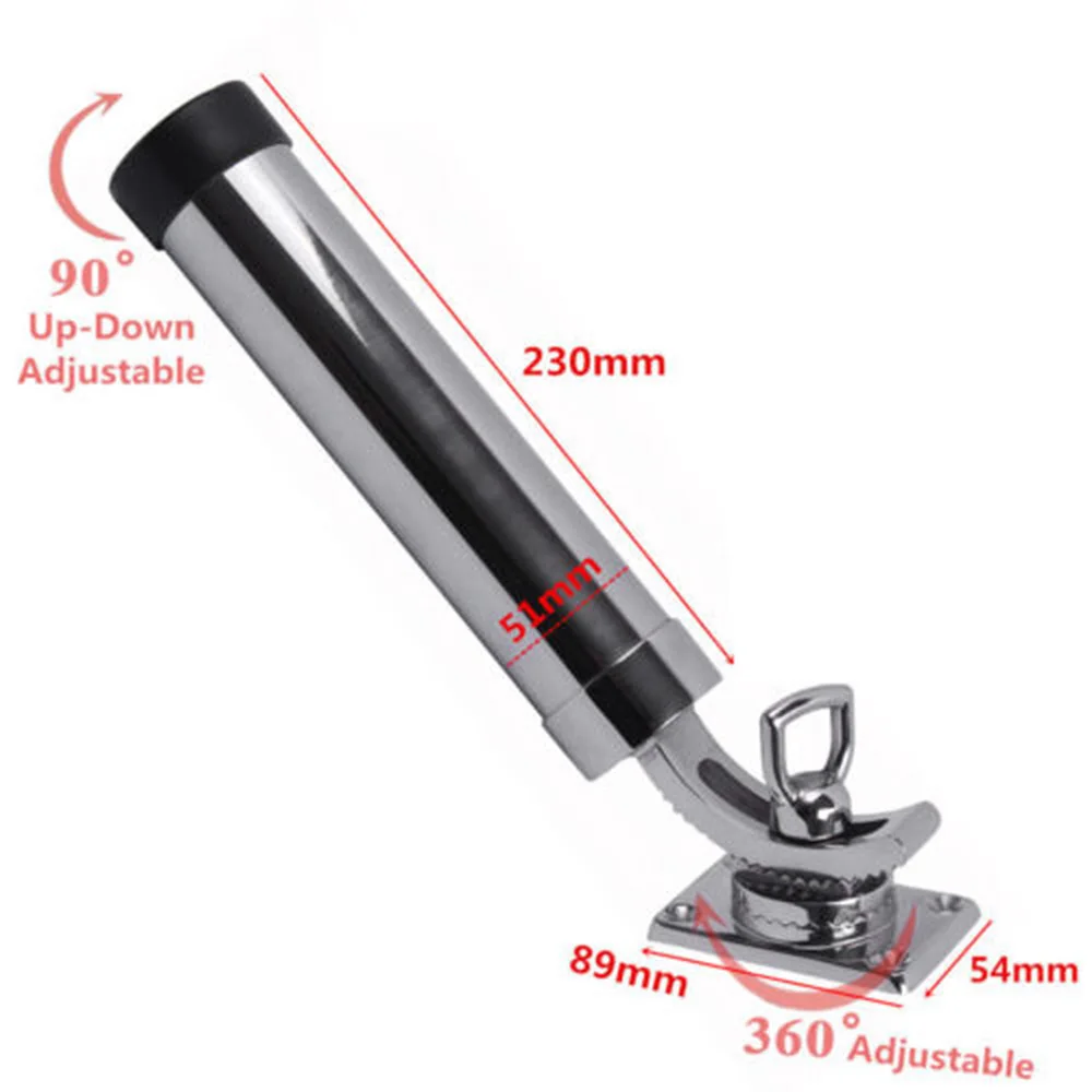 Stainless Steel Fishing Rod Holder 360 Degree Adjustable Rail Mount Holders Clamp for Marine Boat | Автомобили и мотоциклы