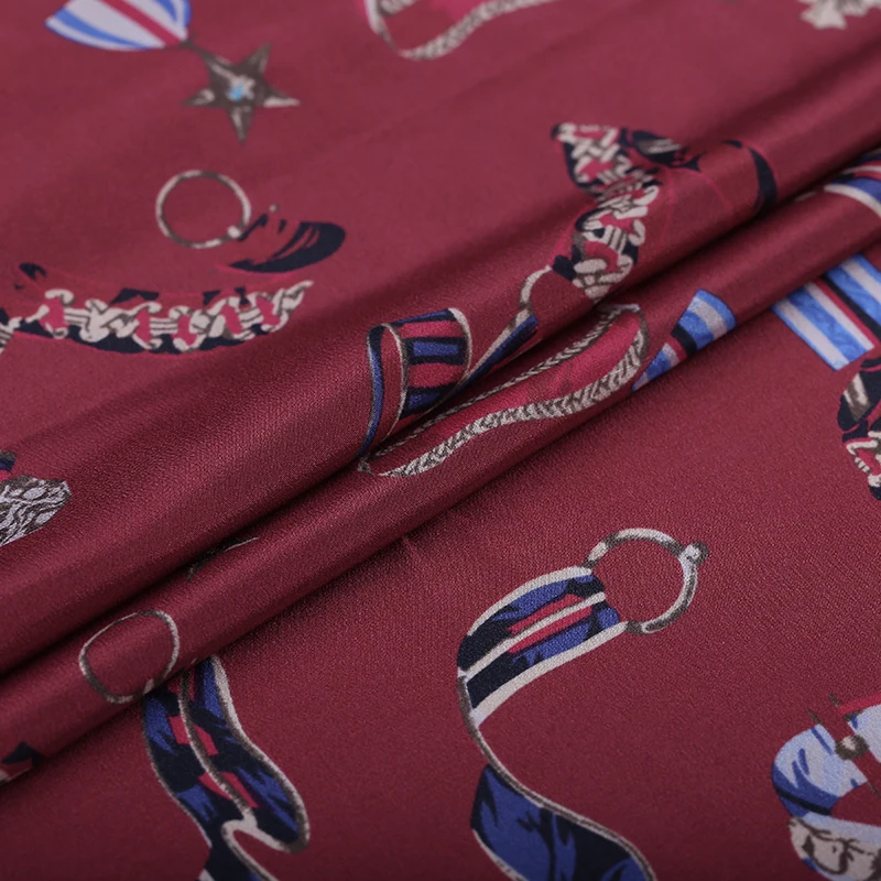 Цепь Шелковый крепдешин fabric14 мм печать микро-прозрачная одежда платье из шелковой ткани шелковой ткани - Цвет: 1
