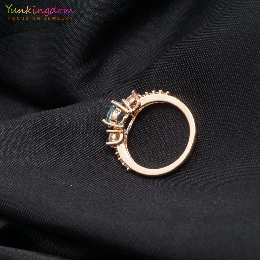 Yunkingdom Модные кольца для женщин модные оптовые серии круглые Кристаллы ювелирные изделия женские кольца