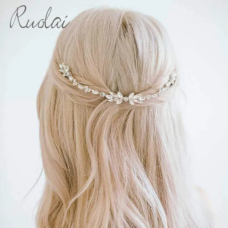 Серебряные/золотые свадебные головные уборы с кристаллами гребень для волос